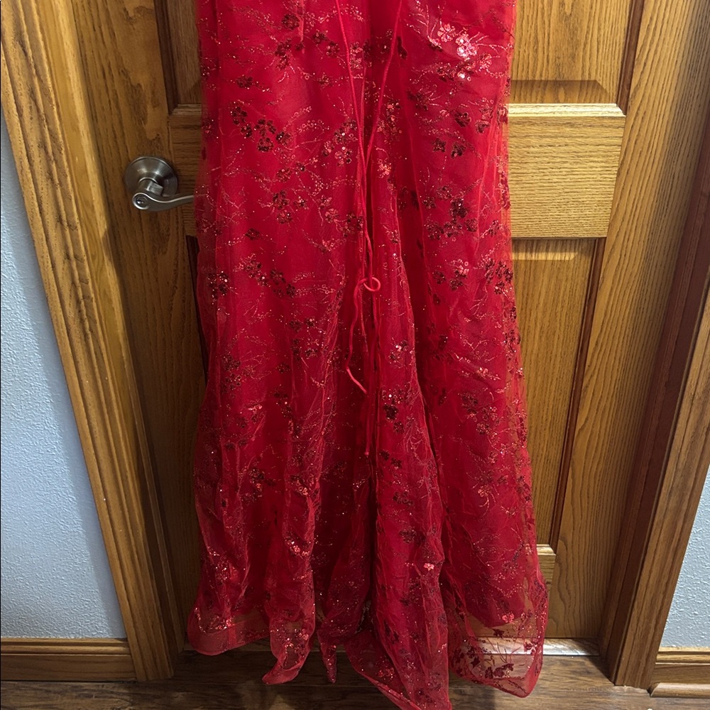 SOLD Amarra Red Prom Dress - Picture 12 of 13